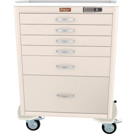 Harloff M-Series Tall Procedure Cart6 Drawers & E Lock36-3/4"W x 22"L x 43-3/4"HCream