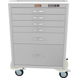 Harloff M-Series Tall Procedure Cart6 Drawers & E Lock36-3/4"W x 22"L x 43-3/4"HLight Gray