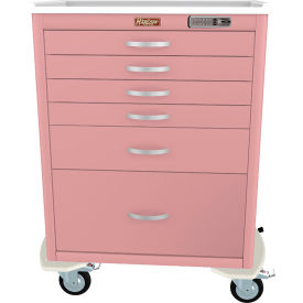 Harloff M-Series Tall Procedure Cart6 Drawers & E Lock36-3/4"W x 22"L x 43-3/4"HMauve