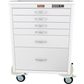 Harloff M-Series Tall Procedure Cart6 Drawers & E Lock36-3/4"W x 22"L x 43-3/4"HWhite