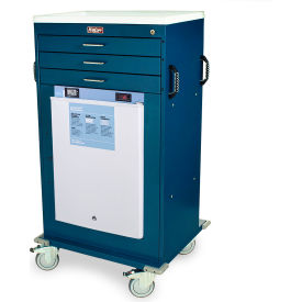 Harloff Company VR4300K-AC Harloff Mobile Vaccine Storage Cart with 2.4 Cu. Ft. Refrigerator, 3 Drawers image.