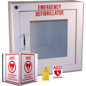 Think Safe Inc AEDMK02 First Voice™ AED Surface Mount Storage & Labeling Kit, Alarmed image.