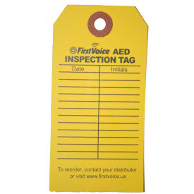 Think Safe Inc AEDTAG10 First Voice™ AED Inspection Tags, 10/Pack image.