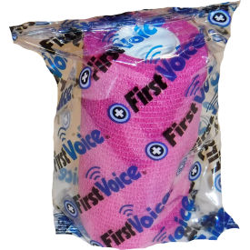 Think Safe Inc TS-3190-4BP First Voice™ 4" x 5 Yards Self Adhesive Bandage, Non-Latex , Bright Pink, Pack of 4 image.