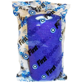 Think Safe Inc TS-3190-8DB First Voice™ 4" x 5 Yards Self Adhesive Bandage, Non-Latex , Dark Blue, Pack of 8 image.
