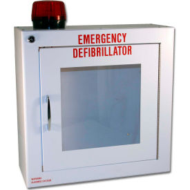 Think Safe Inc TS184SM-14R First Voice™ Large Defibrillator/AED Surface-Mounted Wall Cabinet with Alarm & Strobe image.