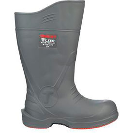 Tingley Rubber Corporation 28259.14 Flite® Knee Boot, Size 14, 15"H, Composite Toe, Chevron-Plus® Outsole, Gray W/ Org Sole image.