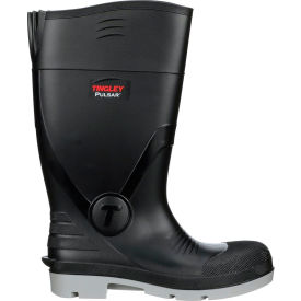 Tingley® Pulsar Knee Boot Plain Toe Chevron Plus® Outsole 15""H Blk/Gray Size 8