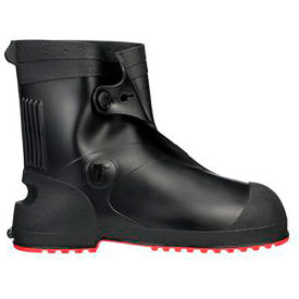 Tingley Rubber Corporation 45821.LG Workbrutes® G2 PVC Overshoe, Size Large, 10"H, Cleated Outsole, Black With Red Sole image.