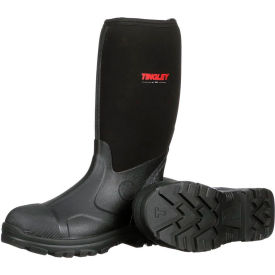 Tingley Rubber Corporation 87151.06 Tingley® Badger Neoprene Boots, Plain Toe, Upper Rubber Sole, Steel Shank, 15"H, Blk, Size 6 image.