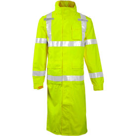 Tingley Rubber Corporation C24122.4X Tingley® C24122 Icon™ Hooded Coat, Fluorescent Yellow/Green, 48", 4XL image.
