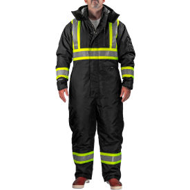 Tingley® Insulated Cold Gear Coverall 2XL Black/Fluorescent Yellow-Green