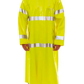 Tingley Rubber Corporation C53122.SM Comfort-Brite® Rain Coat, Mens, Small, Attached Hood, Silver Reflective Tape, Fluorescent Yllw image.
