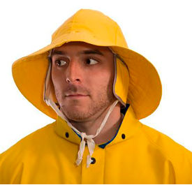 Tingley Rubber Corporation H53237.LG Industrial Work Yellow Lined Rain Hat, Waterproof, .35mm PVC on Polyester, Large image.