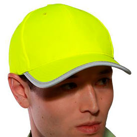 Tingley Rubber Corporation H70222.UN Job Sight™ Enhanced Visibility Baseball Hat, Polyester, Fluorescent Yellow-Green image.