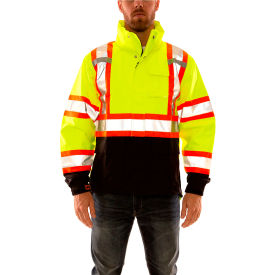 Tingley Rubber Corporation J24122C.2X Tingley® Icon™ Jacket - Fluorescent Yellow/Green/Black - Attached Hood, 2XL image.