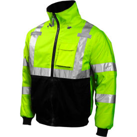 Tingley Rubber Corporation J26002.LG Tingley® J26002 Bomber Hooded Jacket, Fluorescent Yellow/Green/Black, Large image.