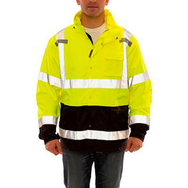 Tingley Rubber Corporation J27122.LG Icon LTE™ Jacket, Size Mens Large, Type R Class 3, Fluorescent Yellow, Green, Black image.