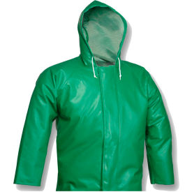 Tingley Rubber Corporation J41108.2X Tingley® J41108 SafetyFlex® Storm Fly Front Hooded Jacket, Green, 2XL image.