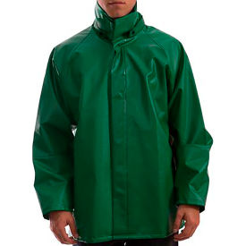 Tingley Rubber Corporation J41248.5X Safetyflex® Jacket, Size Mens 5XL, Storm Fly Front, Hood Snaps, Green image.