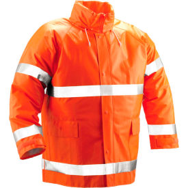 Tingley Rubber Corporation J53129.4X Tingley® J53129 Comfort-Brite® Jacket, Fluorescent Orange, 4XL image.
