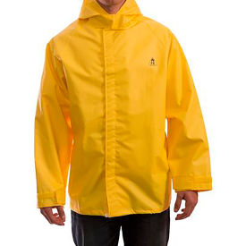 DuraBlast Chemical Resistant Jacket, Size Men’s 3XL, Storm Fly Front, Attached Hood, Ylw