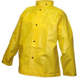 Tingley J56207 DuraScrim Storm Fly Front Jacket, Yellow, Hood Snaps, Large