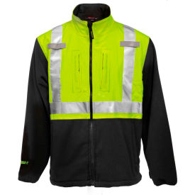 Tingley Rubber Corporation J73022.2X Tingley® Phase 2™ Hi-Vis Jacket, Zipper, Fluorescent Yellow/Green/Charcoal Gray, 2XL image.