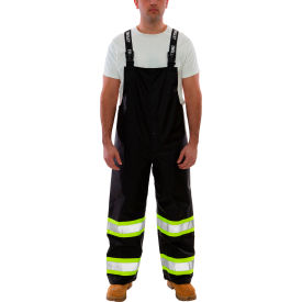 Tingley Rubber Corporation O24123C.2X Icon™ Waterproof Breathable Overalls with Fluorescent Yellow-Green Tape, Black, 2XL image.