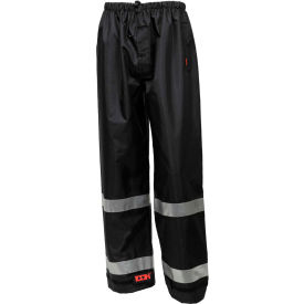 Waterproof Breathable Pants W/Silver Reflective Tape, Black, XL view 2