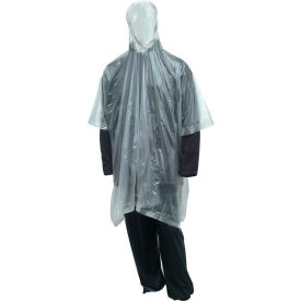 Tingley® P68800 Hooded Poncho Side Snaps 50"" x 80"" Retail Packed Clear One Size
