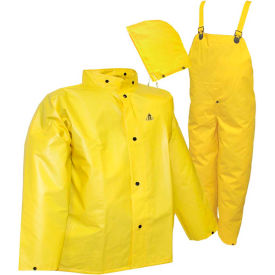 Tingley S56307 DuraScrim 3 Pc Suit, Yellow, Detachable Hood, 4XL