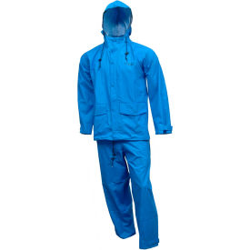 Tingley Rubber Corporation S66211.XL Tingley® S66211 Storm-Champ® 2 Pc Suit, Royal Blue, Attached Hood, XL image.