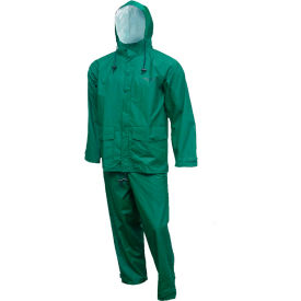 Storm-Champ® 2 Pc Suit, Forest Green, Attached Hood, Large view 2