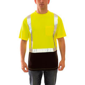 Tingley Rubber Corporation S74122.2X Job Sight™ Class 2 Premium Pullover Hi Visibilty T-Shirt, Lime, Polyester, 2XL image.