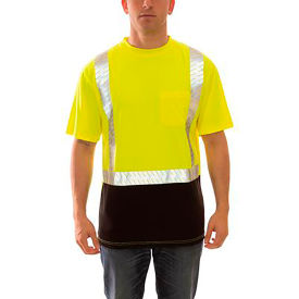 Tingley Rubber Corporation S74122.LG Job Sight™ Class 2 Premium Pullover Hi Visibility T-Shirt, Lime, Polyester, LG image.