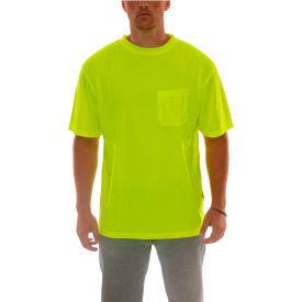 Tingley Enhanced Visibility T-Shirt, Short Sleeve, 1 Pocket, Fl Lime, 4XL