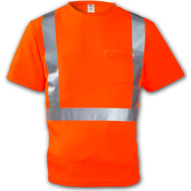 Tingley Rubber Corporation S75029.LG Tingley® S75029 Class 2 Short Sleeve T-Shirt, Fluorescent Orange, Large image.