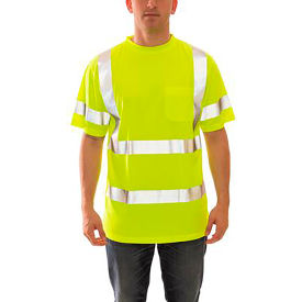 Tingley Rubber Corporation S75322.4X Job Sight&153; Class 3 Short Sleeve T-Shirt, Pullover, Lime, Polyester, 4XL image.