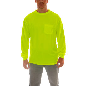 Tingley Enhanced Visibility T-Shirt, Long Sleeve, 1 Pocket, Fl Lime, 3XL