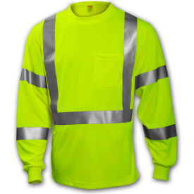 Tingley Rubber Corporation S75522.5X Tingley® S75522 Class 3 Long Sleeve T-Shirt, Fluorescent Yellow/Green, 5XL image.