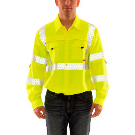 Tingley Reflective Long Sleeve Shirt, Silver Tape, Type R, Class 3, Fl Lime, 5XL