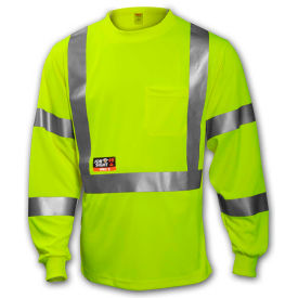 Tingley Rubber Corporation S85522.4X Tingley® Class 3 FR Long Sleeve TShirt, Fluorescent Yellow/Green, 4XL image.