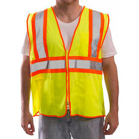 Tingley Rubber Corporation V70642.XXS-XS Job Sight™ Type R Class 2 High Vis Two-Tone Safety Vest, Polyester Mesh, FL Yellow-Green,XXS-XS image.