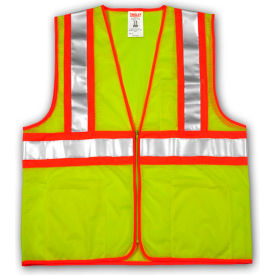 Tingley Rubber Corporation V70642.L-XL Tingley® V70642 Job Sight™ Two-Tone Class 2 Vest, Fluorescent Lime, L/XL image.
