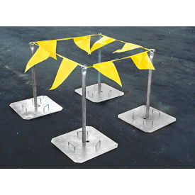 Tie Down Engineering 65001 Tie Down Engineering Warning Line System, Galvanized Steel, 4 Stanchions And 100 Pennants image.