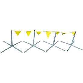 Tie Down Engineering 65002 Tie Down Engineering Folding Warning Line, Steel, 4 Stanchions And 100 Pennants image.