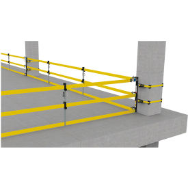 60' WebRail Kit, Portable Fall Arrest & Tensioned Guardrail System, Yellow view 2