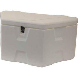 Rotational Molding Technologies Inc. - R 82119569 RomoTech Outdoor Dock Storage Box Triangle Style 82119569 - Small 36"L x 21"W x 16"H, White image.