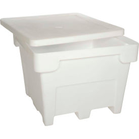 Rotational Molding Technologies Inc. - R 82125048 Romotech FDA Approved Poly Bulk Container 82125048 with Lid 42-1/2"L x 42-1/2"W x 33-1/2"H, Natural image.